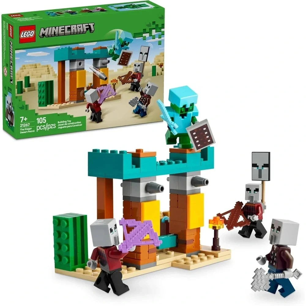 Lego 105pc Minecraft (2025) THE ILLAGER DESERT PATROL Building Toy 21267